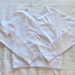 NWOT Athleta Sundown Scrunch sweatshirt, white, small